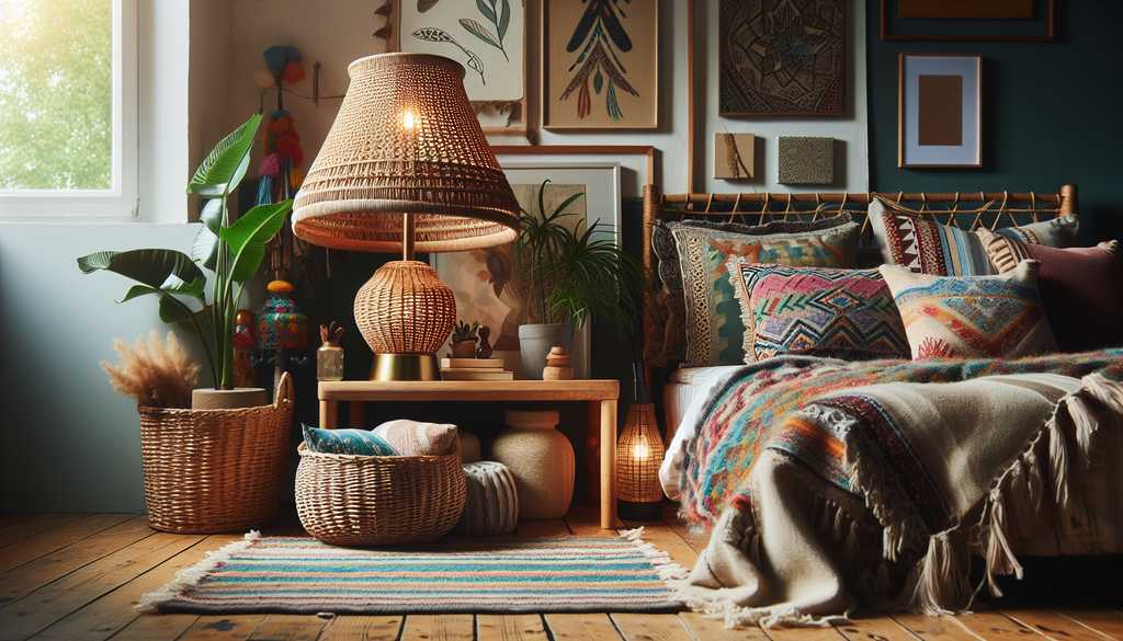 lampe de chevet rotin