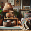 lampe de chevet rotin