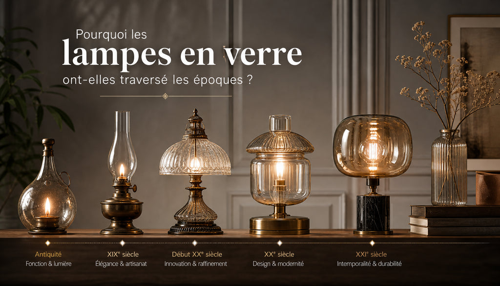 Lampe de chevet en verre