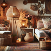 lampe de chevet rotin
