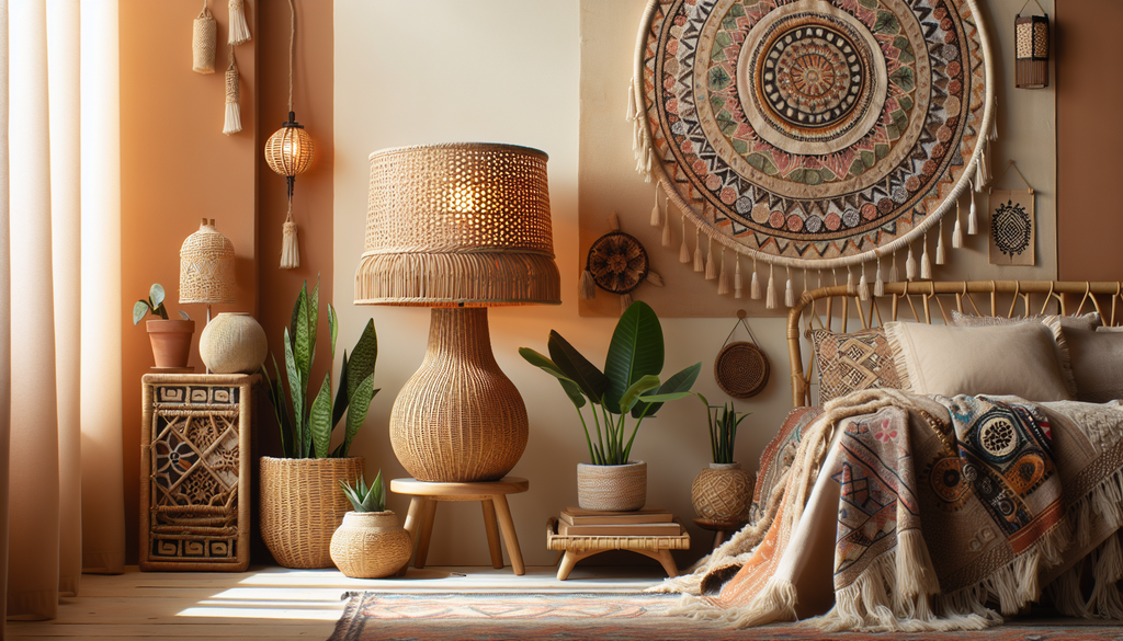 lampe de chevet rotin