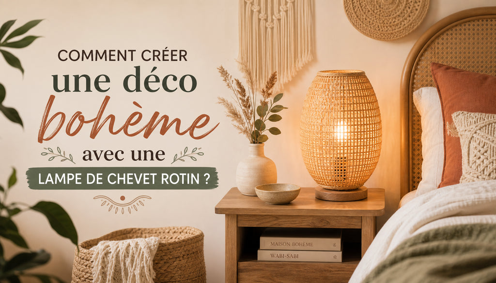 lampe de chevet rotin