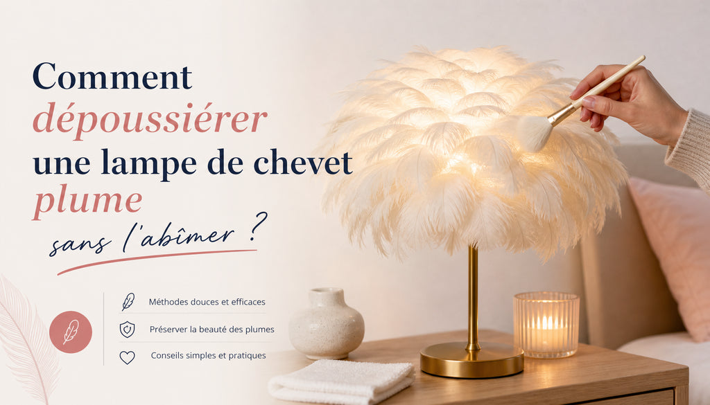 Lampe de chevet plume