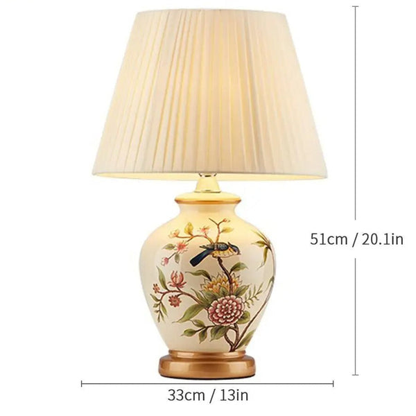 Lampe Céramique Fleurie