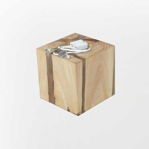 lampe de chevet cube murale bois