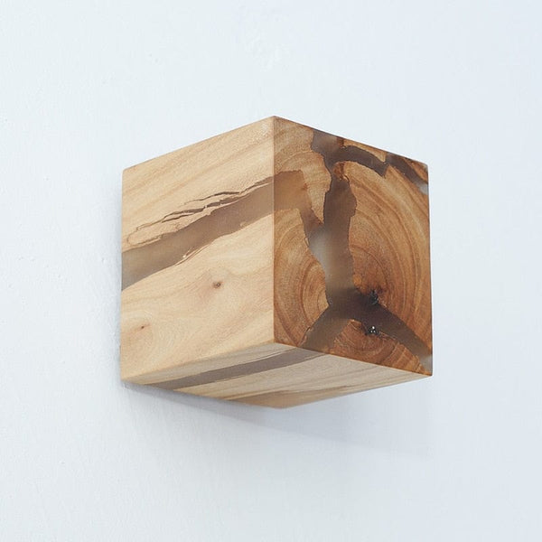 lampe de chevet cube murale bois