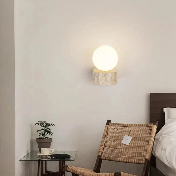 lampe de chevet murale pierre