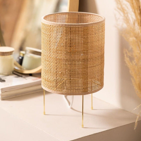 lampe de chevet rotin