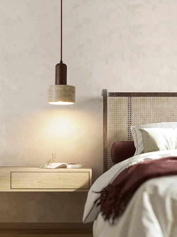 lampe de chevet suspendue pierre