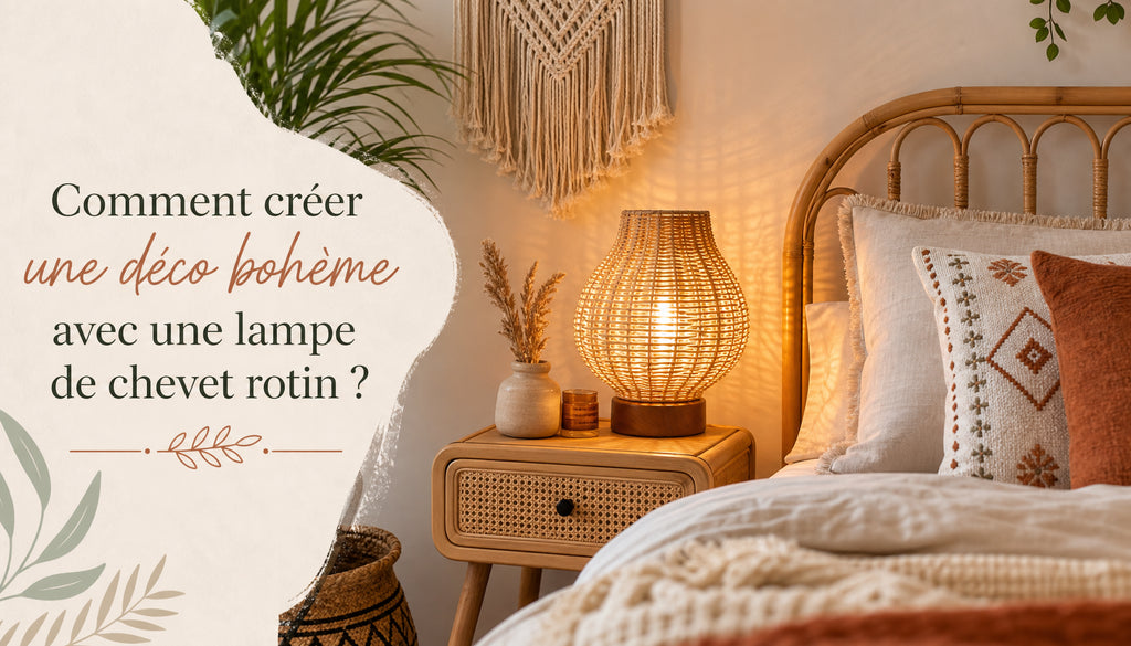 lampe de chevet rotin