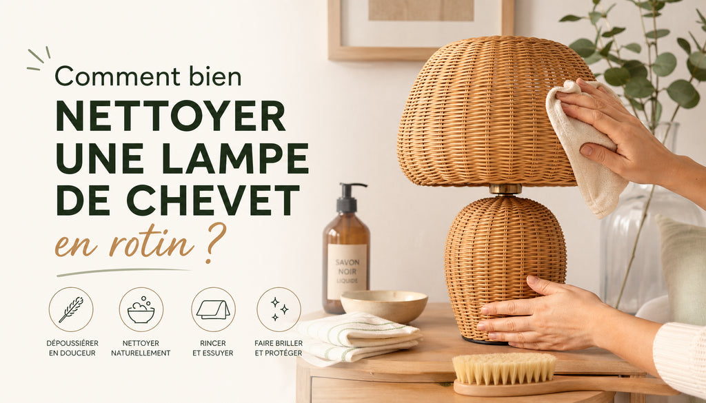 lampe de chevet rotin