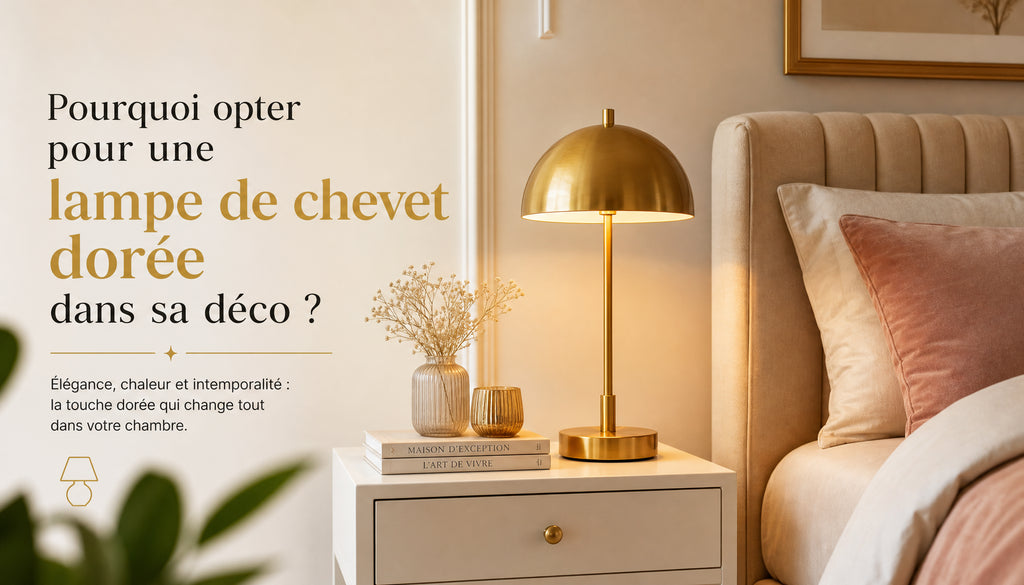 lampe de chevet dorée