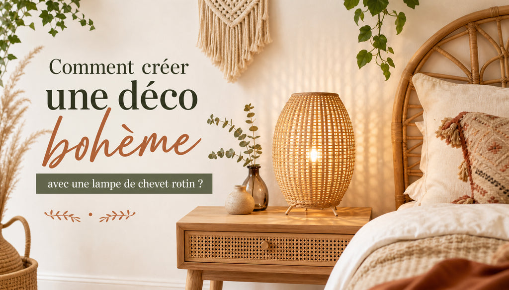 lampe de chevet rotin