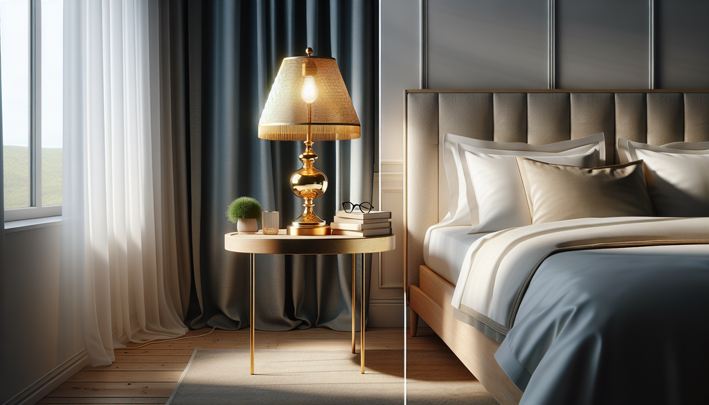 lampe de chevet dorée