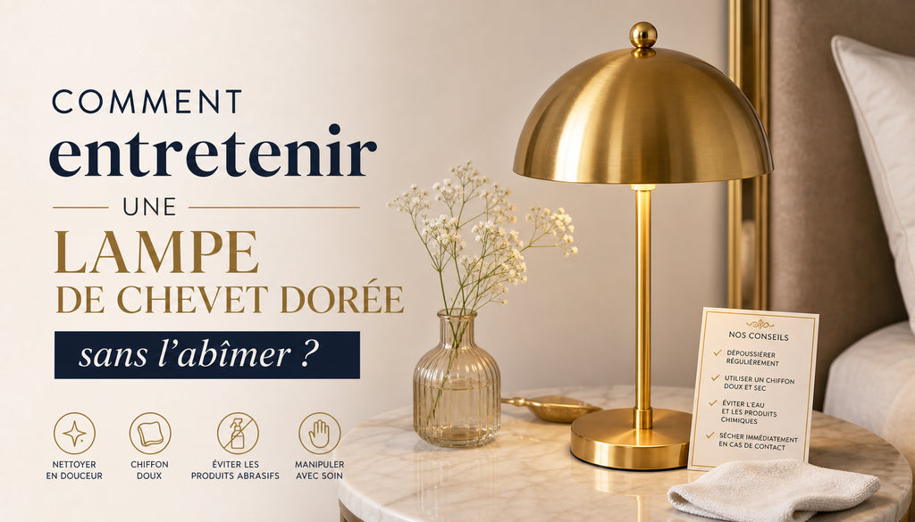 lampe de chevet dorée