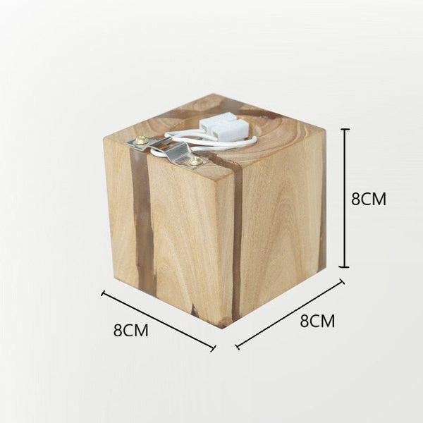 lampe de chevet cube murale bois